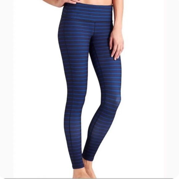 Athleta Chaturanga Admiral Stripe 7/8 Legging - Picture 1 of 6